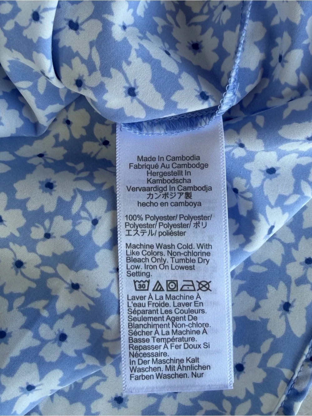 J.Crew Sleeveless Split Neck Floral Blouse Sz M Blue White Ditsy Print